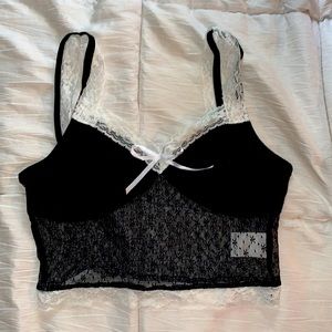 b&w crop top